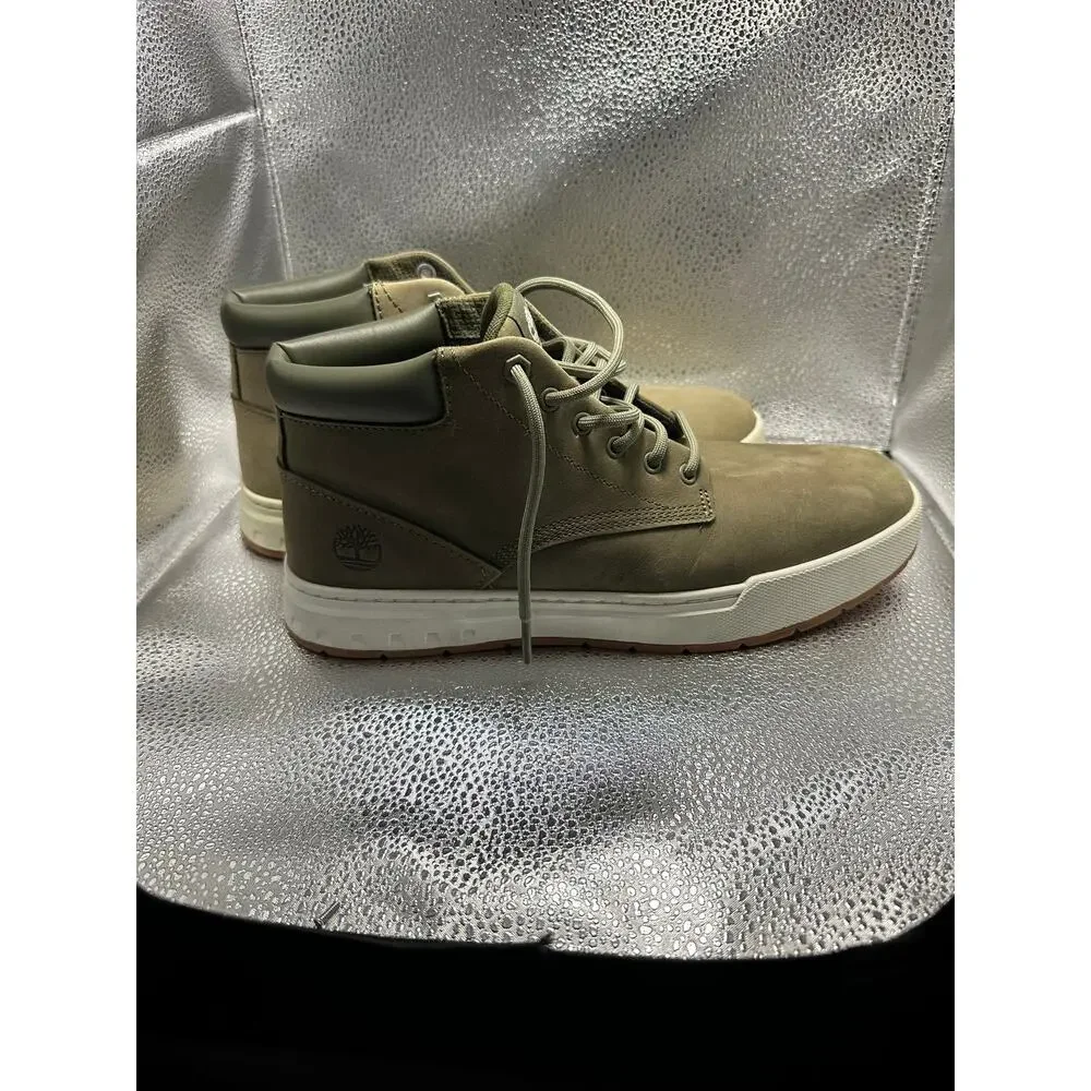 Timberland Maple Grove Mid Lace-Up Mens 8.5 Green Nubuck Chukka Boots